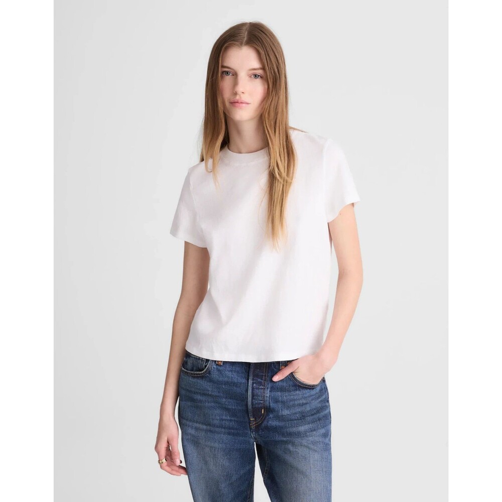 MADEWELL The Relaxed Tee In Vintage Jersey M White Short Sleeve Slim NWT B98